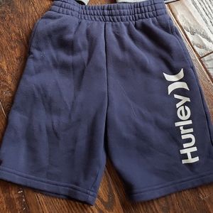 2 pairs of hurley sweat material shorts